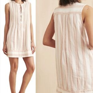 Faherty Isha Mini Dress in Maple Serape organic cotton button down size M stripe